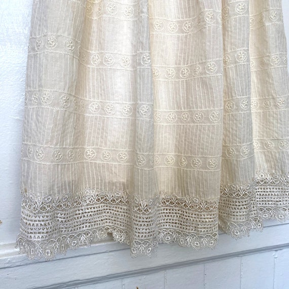 Vintage Cream White Floral Lace Midi Skirt Peasan… - image 5