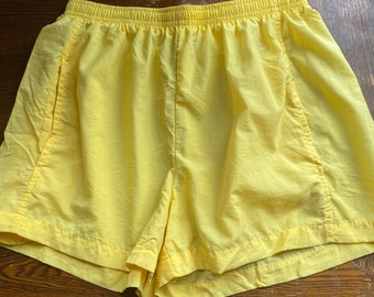 Athletic Works Colorful Yellow Elastic Waist Shorts Workout