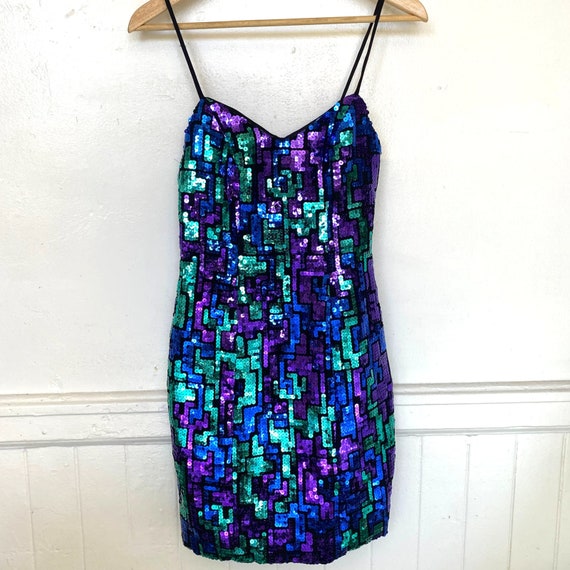 Vintage Flirtations Sequin Mini Dress Prom Party S