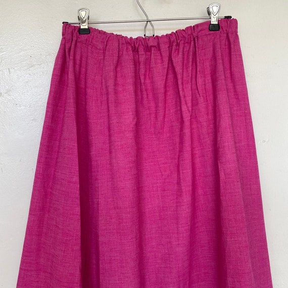 Vintage 1970s Peasant Skirt Beverly Page Pink Rai… - image 3
