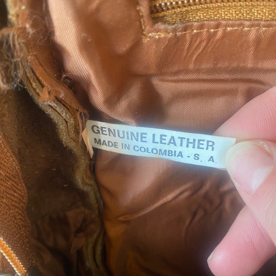Vintage 1990s Style Tan Leather Backpack 5 Pocket… - image 5
