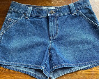 Short taille basse en denim bleu marine ancien Été Printemps Petit