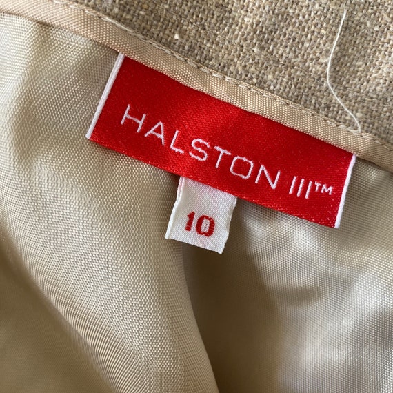 Vintage Halston Tan Midi Skirt Two Pockets Textur… - image 6
