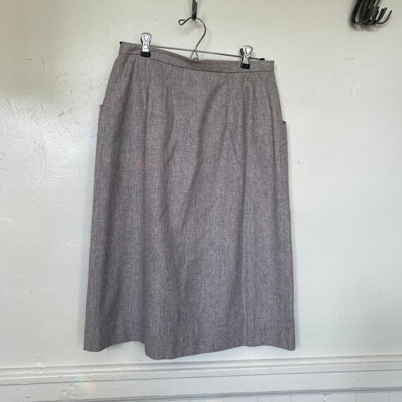 Vintage Lavender Halston Midi Skirt Pockets - image 3