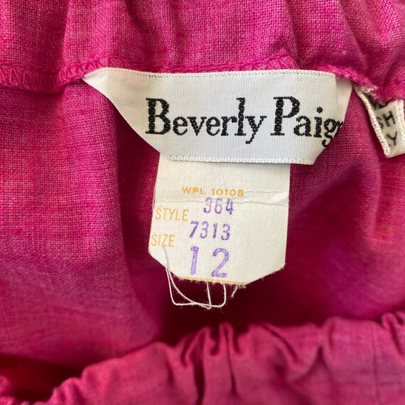 Vintage 1970s Peasant Skirt Beverly Page Pink Rai… - image 8