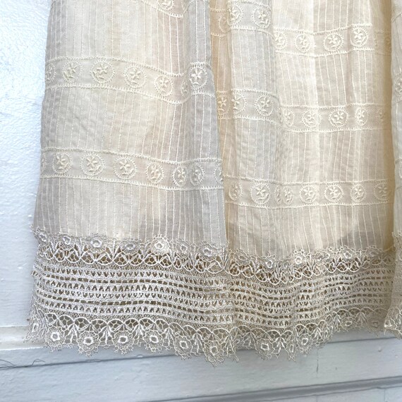 Vintage Cream White Floral Lace Midi Skirt Peasan… - image 2