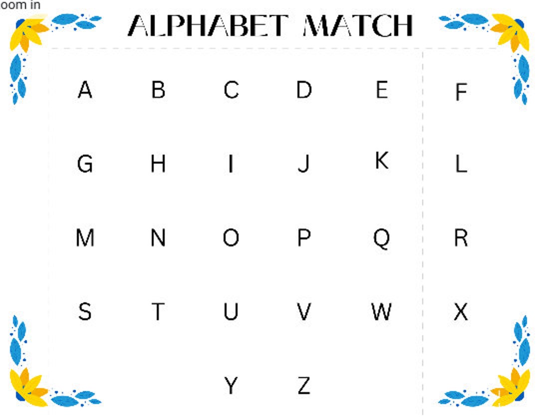 Alphabet Match Printable Set Etsy