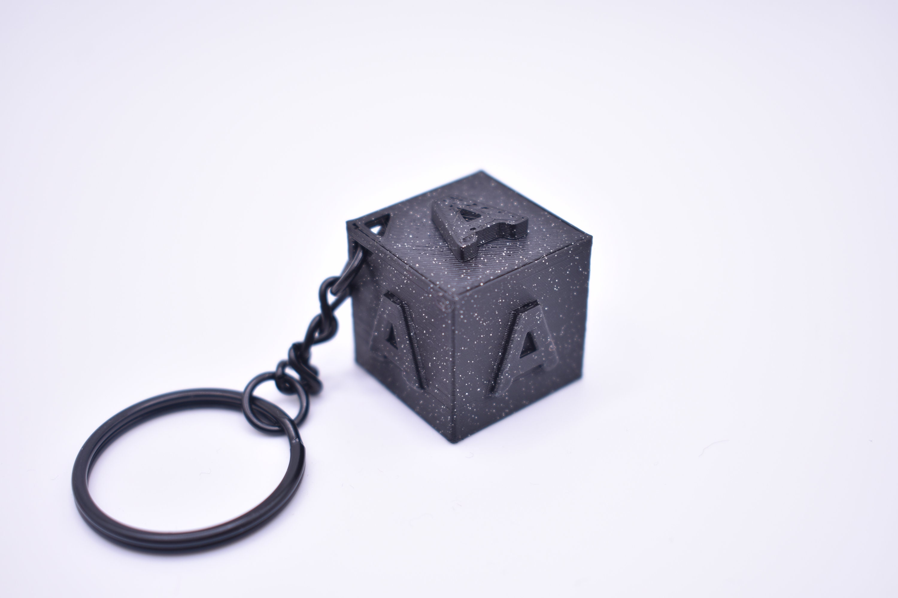 Custom Keychain, 3D Printed Cube Design With Initial in Vibrant Colors ...