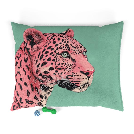 Pet Bed, Leopard Print Dog Bed, Stylish Cat and Dog Cushion Pillow