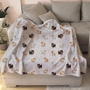 Dog Blanket, Dog Pomeranian, Pet Lover Gift, Dog Blanket, Dog Dad Gift, Dog mom gift, Pomeranian dog owner, Blanket Gift for Dog Lover