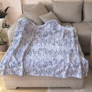 Toile Horse Blanket, Horse French Toile Blanket, Gift for Horse Owner, Gift for Horse Girl,Horse Lovers Gift