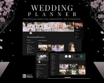 Notion Wedding Organizer Allt-i-ett Digitalt Planeringssystem