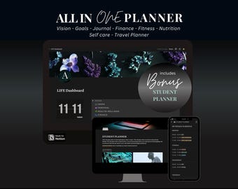 Mall för livsplanerare, allt-i-ett-organisatör, digital planerare
