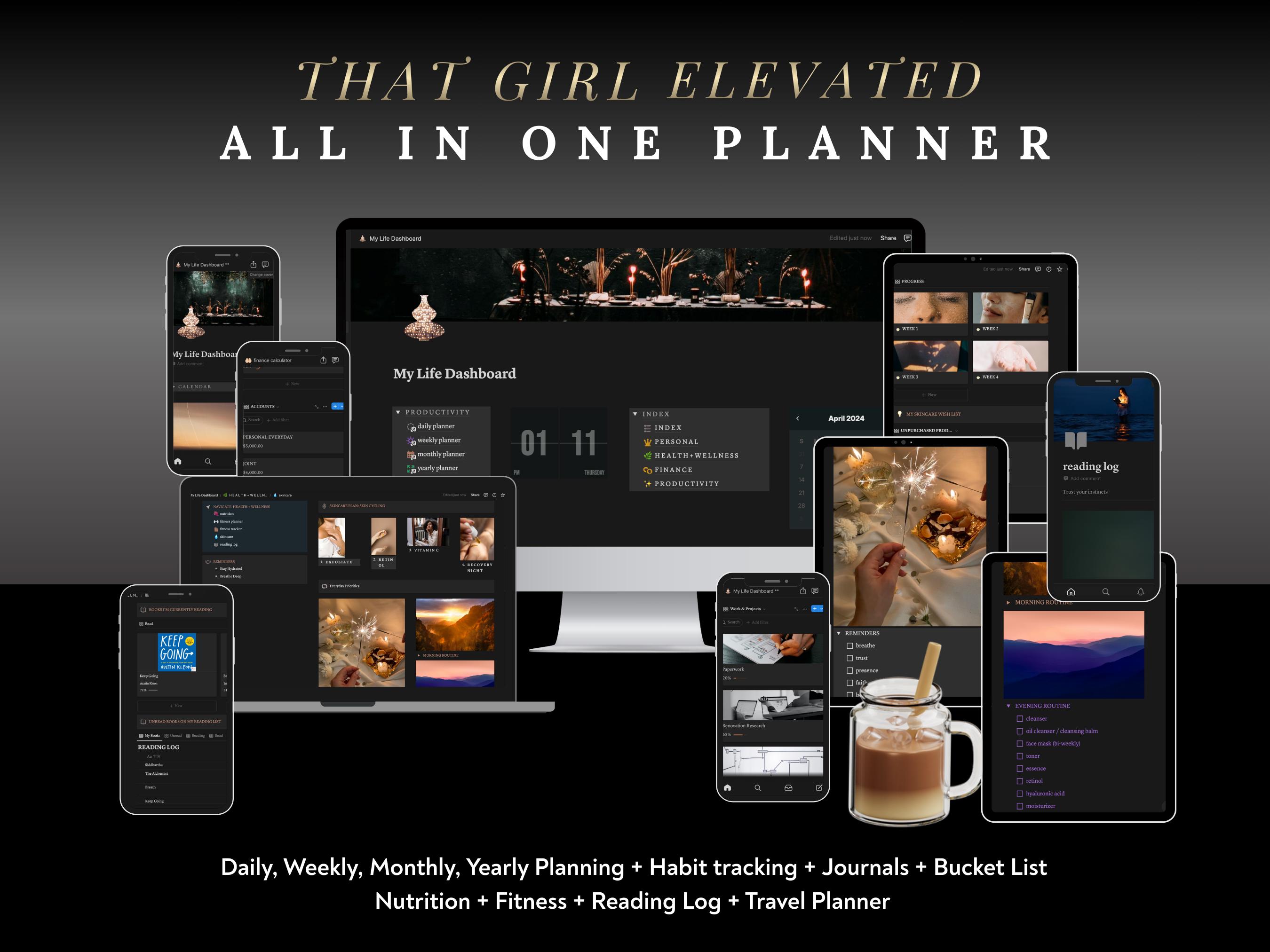 That Girl Planner Bundle Notion All in One Life Digital Organizer and ...