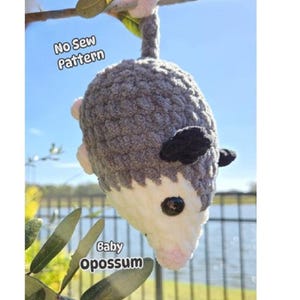 Patron d'opossum au crochet : animal amigurumi sans couture (Patron PDF