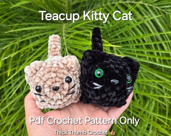 Patrón de gato de peluche sin costuras (Patrón PDF)