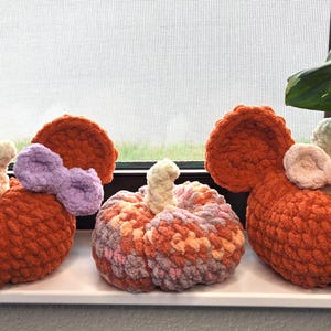Crochet Pumpkin, 2 in 1 Mouse Ear Pumpkin & Mini Pumpkin Pdf Pattern Inspired by Mickey, Fun Fast Crochet Project, Cute Gift or Market Make