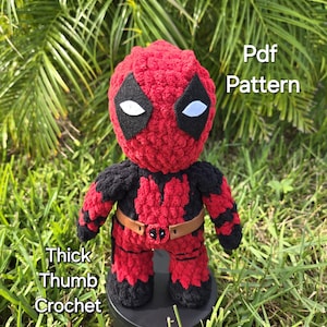Red Superhero Crochet Pattern: Amigurumi Plushie (PDF Pattern)