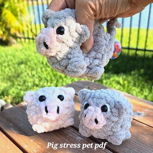 Crochet Pig Stress Pet: No-Sew Amigurumi Pattern (PDF), Stim Toy, ASMR Pattern