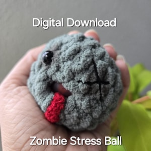 Stress Ball Crochet Pattern, Zombie, Crochet Squishy Toy, Fidget Ball, Cute Plush pattern, Fast Market Make, Sensory Toy for Anxiety Relief