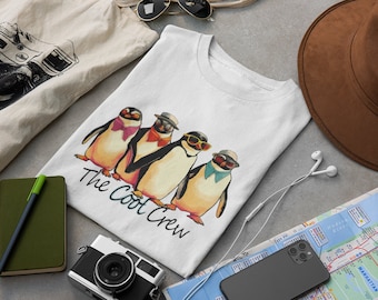 Niedliches Pinguin T Shirt, The Cool Crew, Lustiges Tier Shirt, Pinguin Kleidung, Niedliche Tier T Shirts, Geschenk für Pinguin Liebhaber