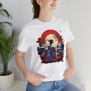 T-shirt japonais, vêtements de tous les jours, T-shirt de style japonais, samouraï japonais, chemise esthétique japonaise, vêtements Harajuku, style asiatique image 7