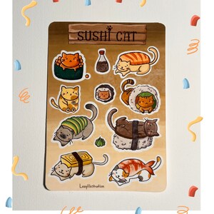 Sushi Cat Sticker Sheet