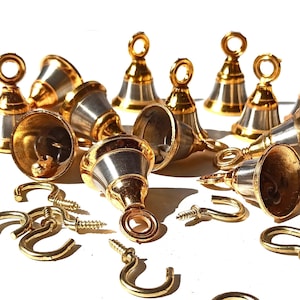 Christmas sale! Handicrafts Brass Bells Decorative String of 9 Metal  Vintage Indian Style Fair Trade Wall Hanging Tiny Bells 