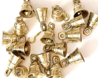 Massief messing bellen Gouden huis decoratief kerstboom decor ornamenten bel binnen buiten slinger decor 2 inch muur hangende bel voor ambacht