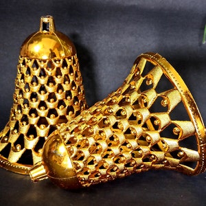 6 inch Size Golden Artificial Plastic Bells big jingle bell for home decor Christmas Wall hanging Decorative ornaments