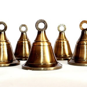 Solid Bell Antique Brass Bells With Hooks: 2.4