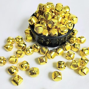 Golden Jingle Bells: 15mm Christmas Crafting Bells, Diwali Ornaments