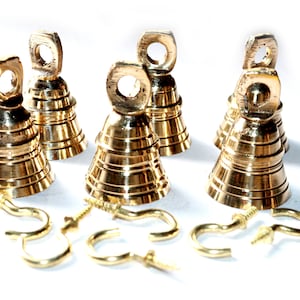 Brass Bells For home decor with hooks jingle bell ornaments indoor, outdoor decoration bell 2 inch