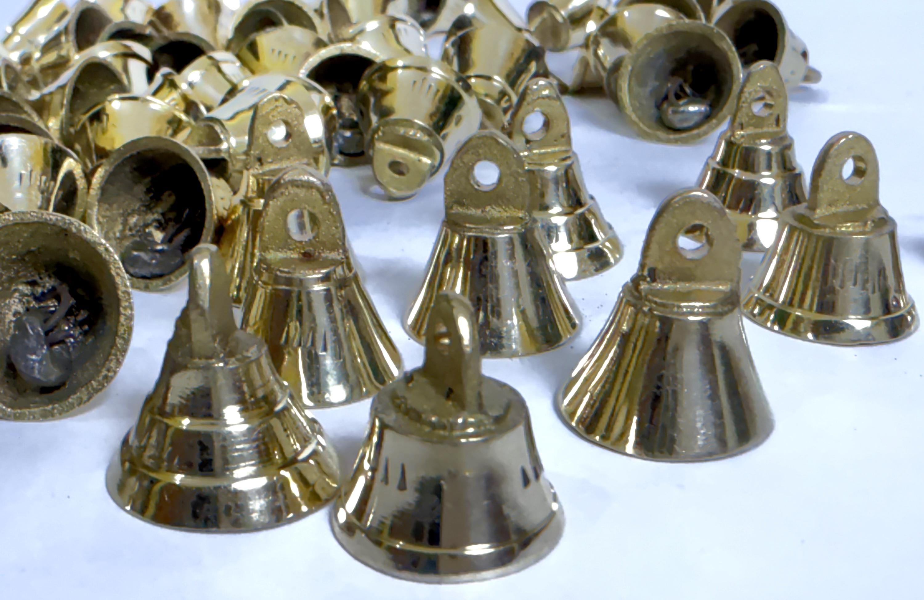 Brass Golden Jingle Bells: 1-inch Crafting Bells, Assorted Designs (100 ...