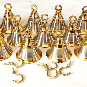 Wall hanging Bells for craft Jingle Brass Bells Decorative Silver and Golden Bells 2 inch size