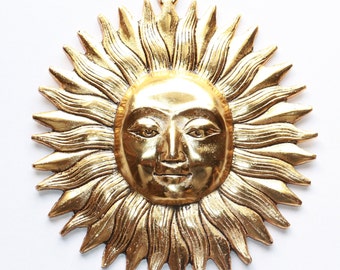 Brass Sun For home Decor wall hanging Golden Surya 7.5 inch Indian Traditional sculpture hanging article for wall hanging decoration antique