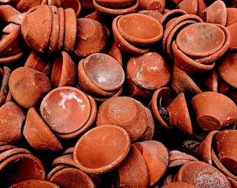 Pack of 6 to 500 Mud Clay Diya with Cotton Wick For Decor Festival Diwali, Christmas Handmade Oil Lamp Deepak Mitti Pooja Diya