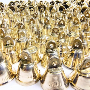 100 Mix Assorted 1 Inch Brass Golden Miniature Small Bells For
