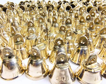 50 Golden Brass Jingle Bells: 1-inch Craft Bells for Christmas Decor