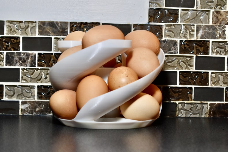 Spiral Egg Holder Refrigerator Egg Holder White, Egg Stand, Egg Storage