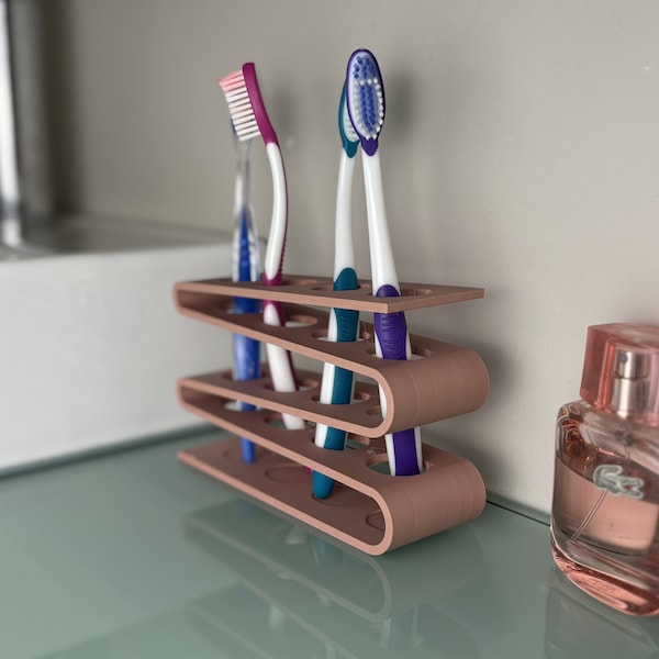 Modern Toothbrush Holder for all types of toothbrushes - Organize 4 Brushes, toothbrush stand washroom organizer
