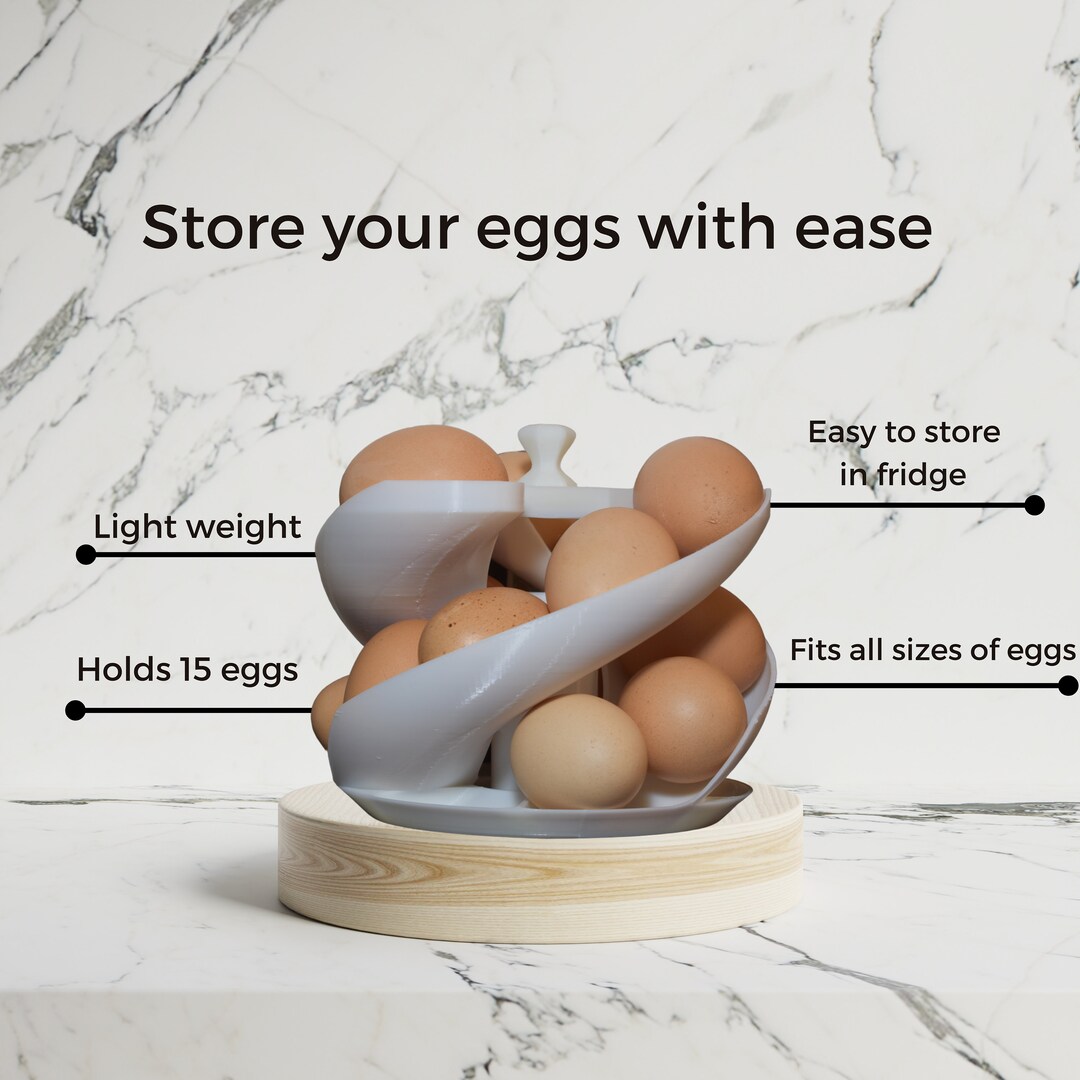 Spiral Egg Holder Refrigerator Egg Holder White, Egg Stand, Egg Storage