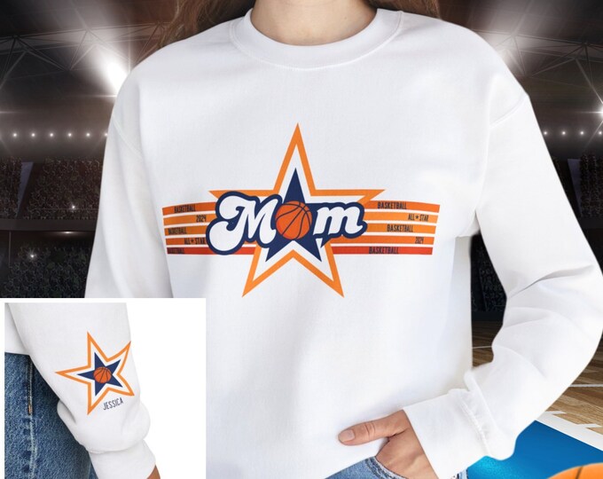 Personalized BASKETBALL STAR MOM Game Shirt Custom Sweat Game Day Gift For Women Mother Family Team Support
