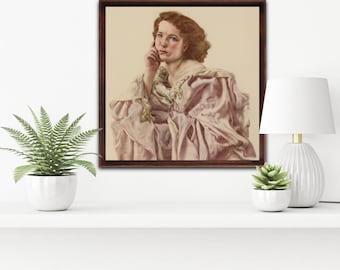 Retrato digital artístico, inspirado en el Renacimiento, decoración de pared imprimible, descarga instantánea, impresión artística clásica