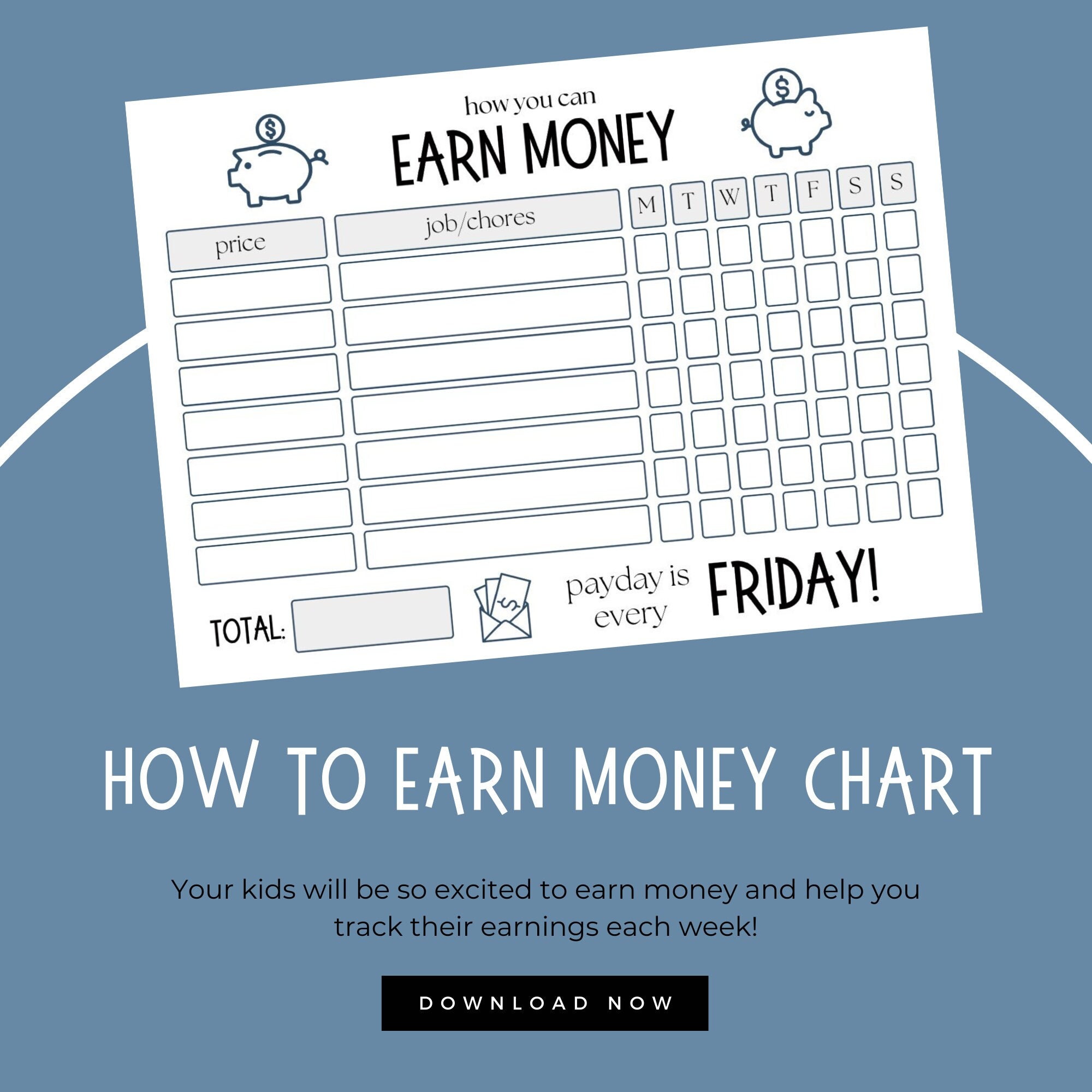 How to Earn Money Chart for Kids Worksheets, Chores, Parents, Digital ...