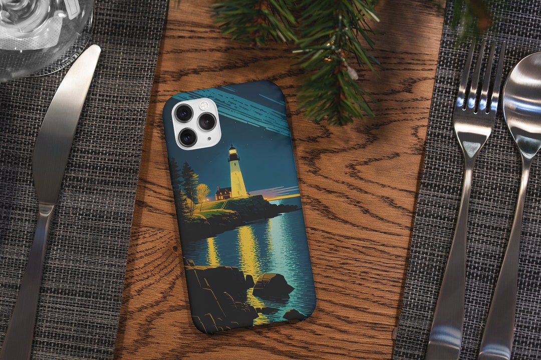 Maine Portland Head Light Phone Case, Seascape, Lighthouse Ocean Wave