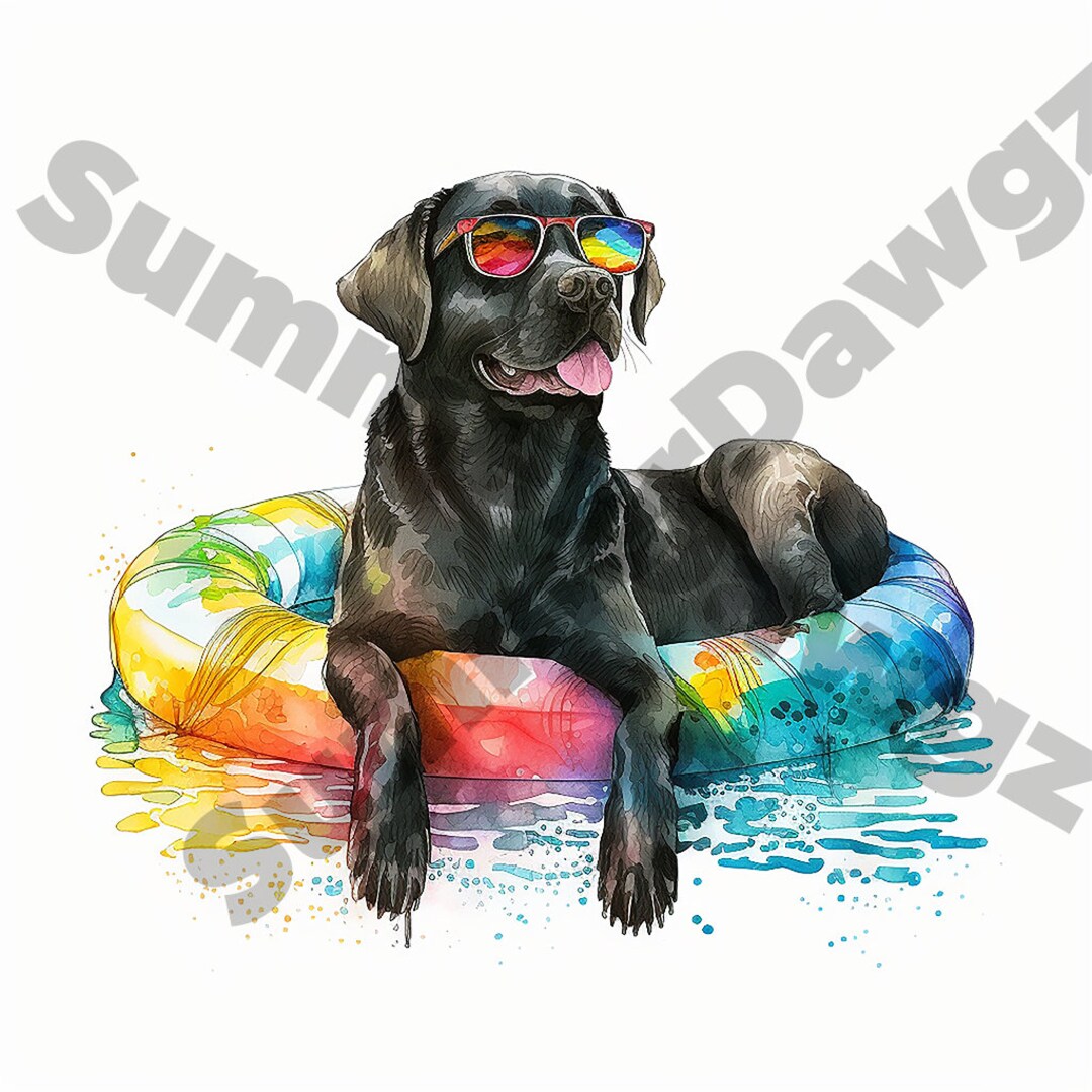 Black Lab, Sunglasses, Summer, Cool Dogs, Digital Print, Clipart