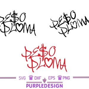 Peso Pluma Bundle SVG, Schneidedatei, digitale Clipart, ideal für Abziehbilder, Aufkleber, T-Shirts, Tassen und mehr! Signatur SVG-Design
