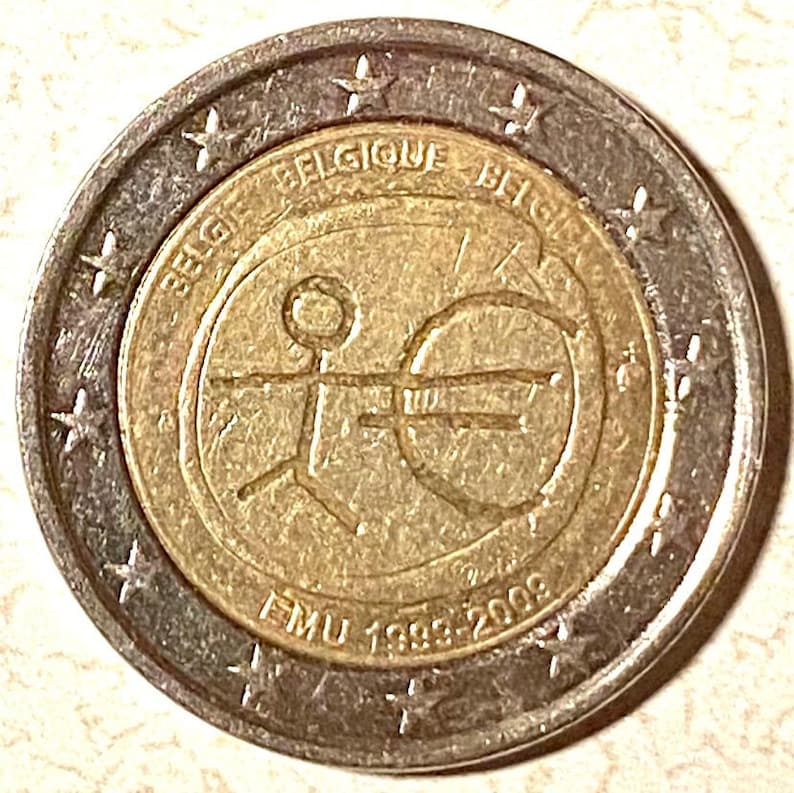 2 Euro Münze Fehlprägung Strichmännchen Belgien Sammlerstück Etsy Ireland