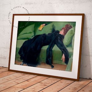 ULTRA HIGH QUALITY | Wall Art | Decadent young woman | After the dance | Green Print | Vintage Wall Print | Printable Art | Digital Download